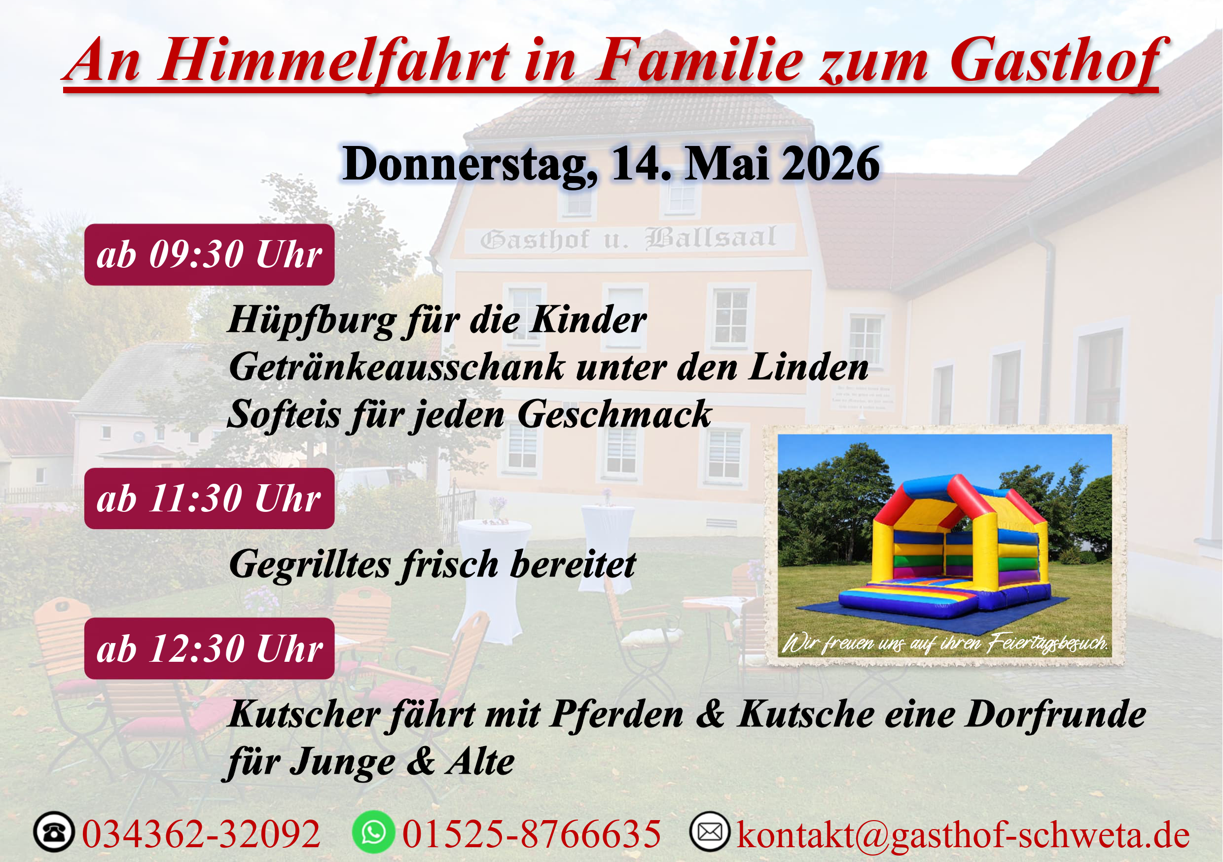 An Himmelfahrt in Familie zum Gasthof Schweta am 14.05.2026